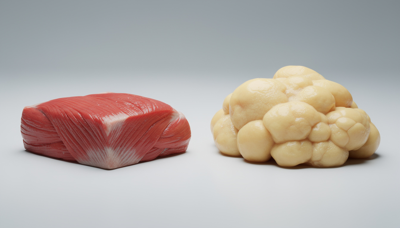 découvrez les différences entre 1 kg de muscle et 1 kg de graisse et leur impact sur votre corps, votre métabolisme et votre silhouette.